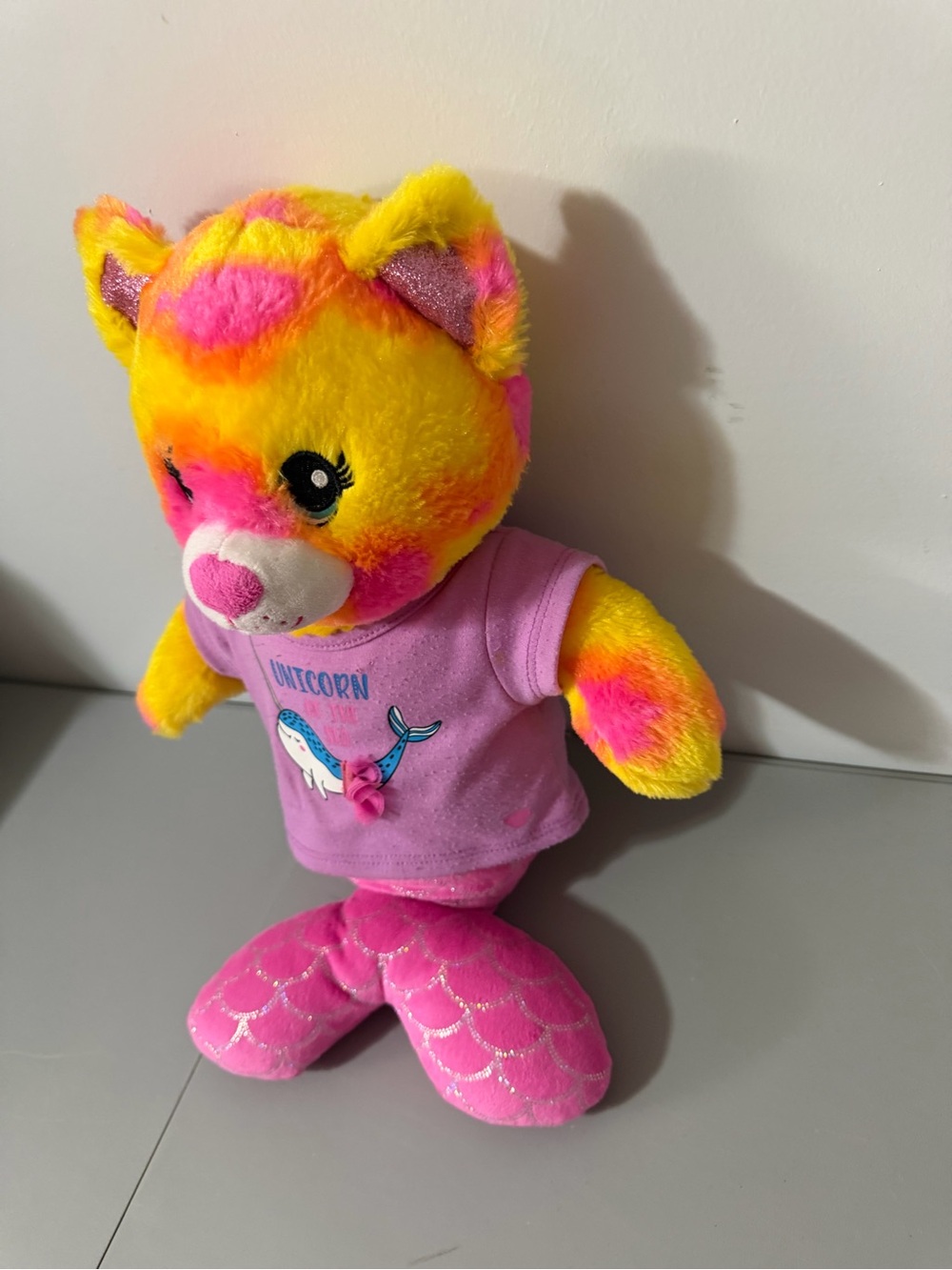 Build-A-Bear Enchanted Mer-Cat Plush Bear Narwhal Shirt 2021 - Picture 3 of 13